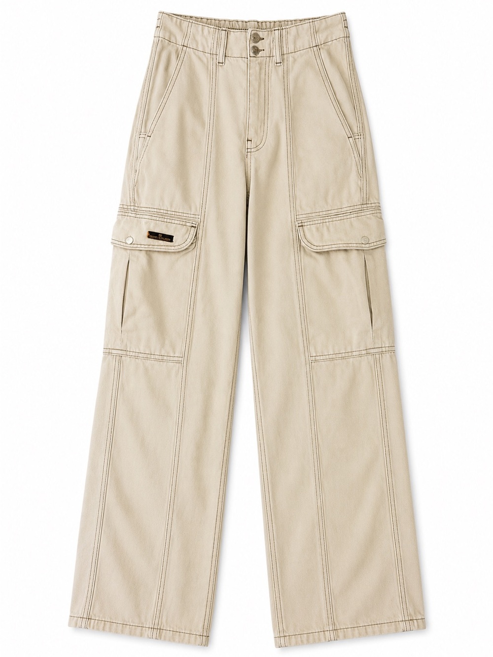 BDG Urban Outfitters Beige Cargo Utility Pants Wide Leg Y2K Skater Size 24